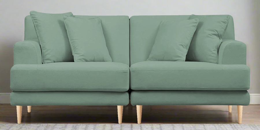 Woody Fabric 2 Seater Sofa In Mist Blue Colour - Febonic Living