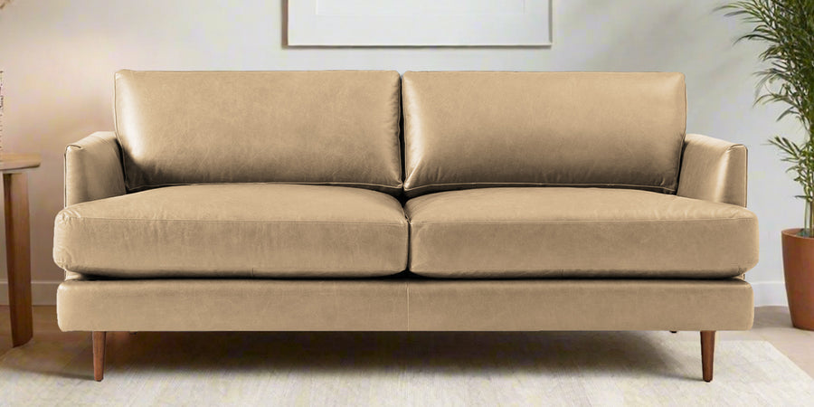 Sterio Leatherette 2 Seater Sofa In Corn Beige Colour - Febonic Living