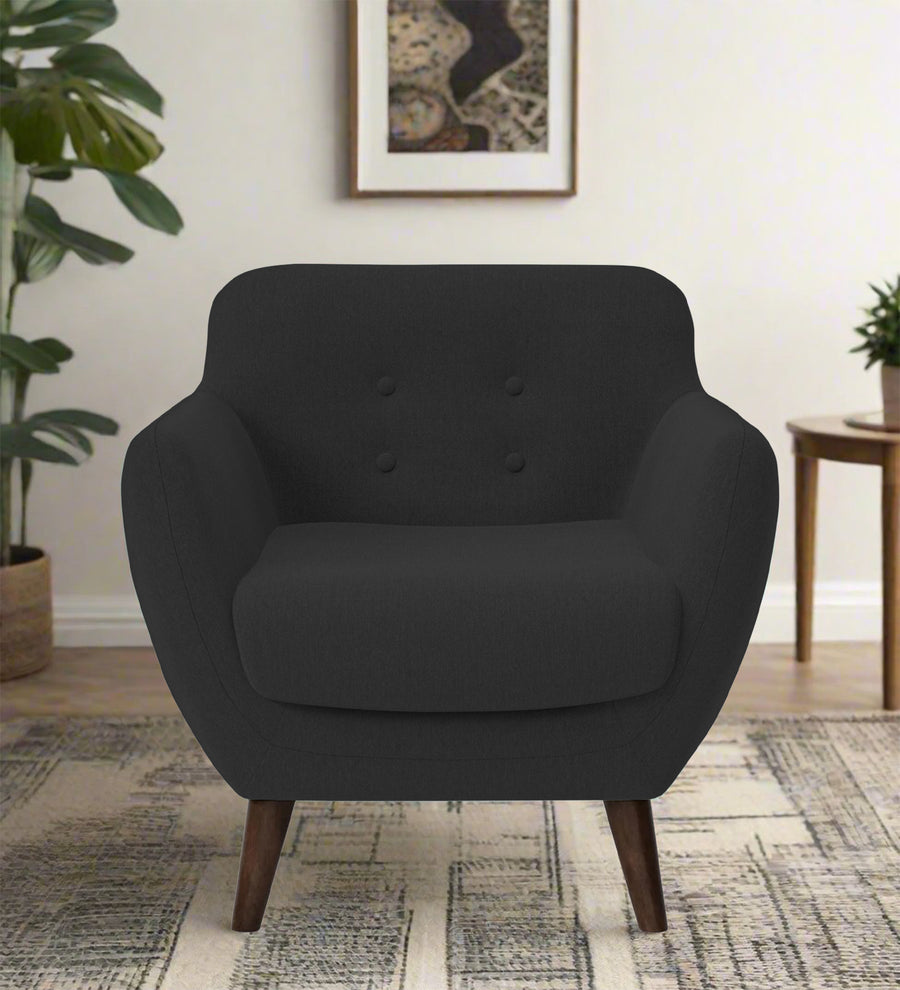 Goofy  1 Seater Fabric Sofa - Bitter Black by Febonic Living