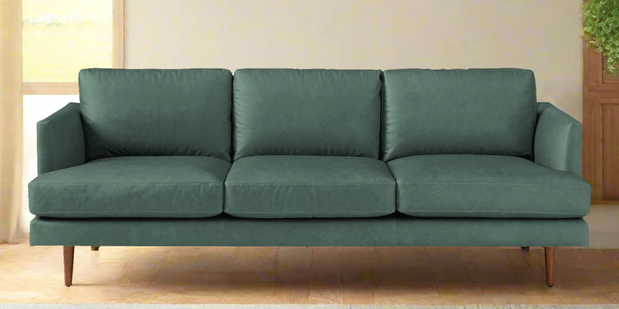 Sterio Leatherette 3 Seater Sofa In Mint Green Colour - Febonic Living