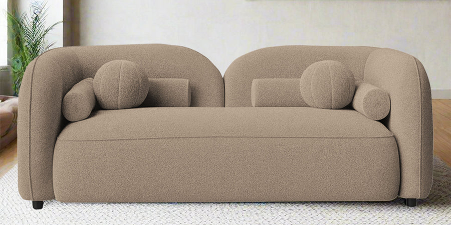 Corny Boucle Fabric 2 Seater Sofa In Mushroom Beige Colour - Febonic Living