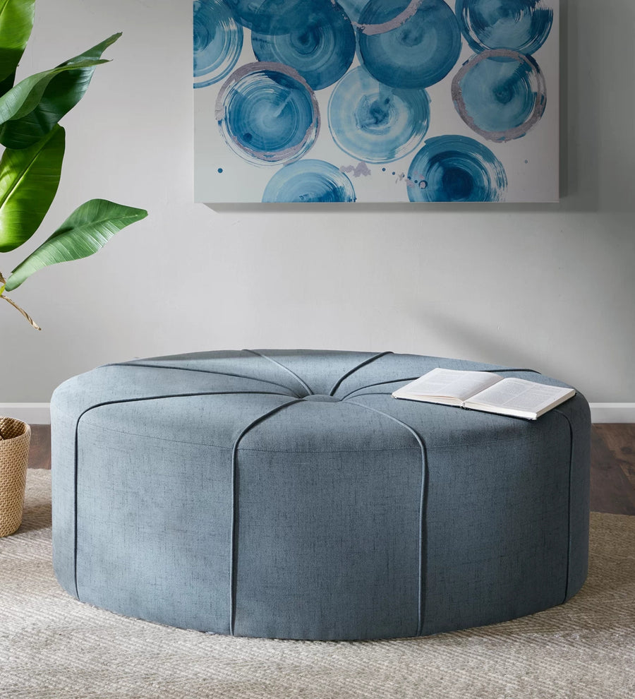 MiMi Fabric Ottoman - Blue by Febonic Living