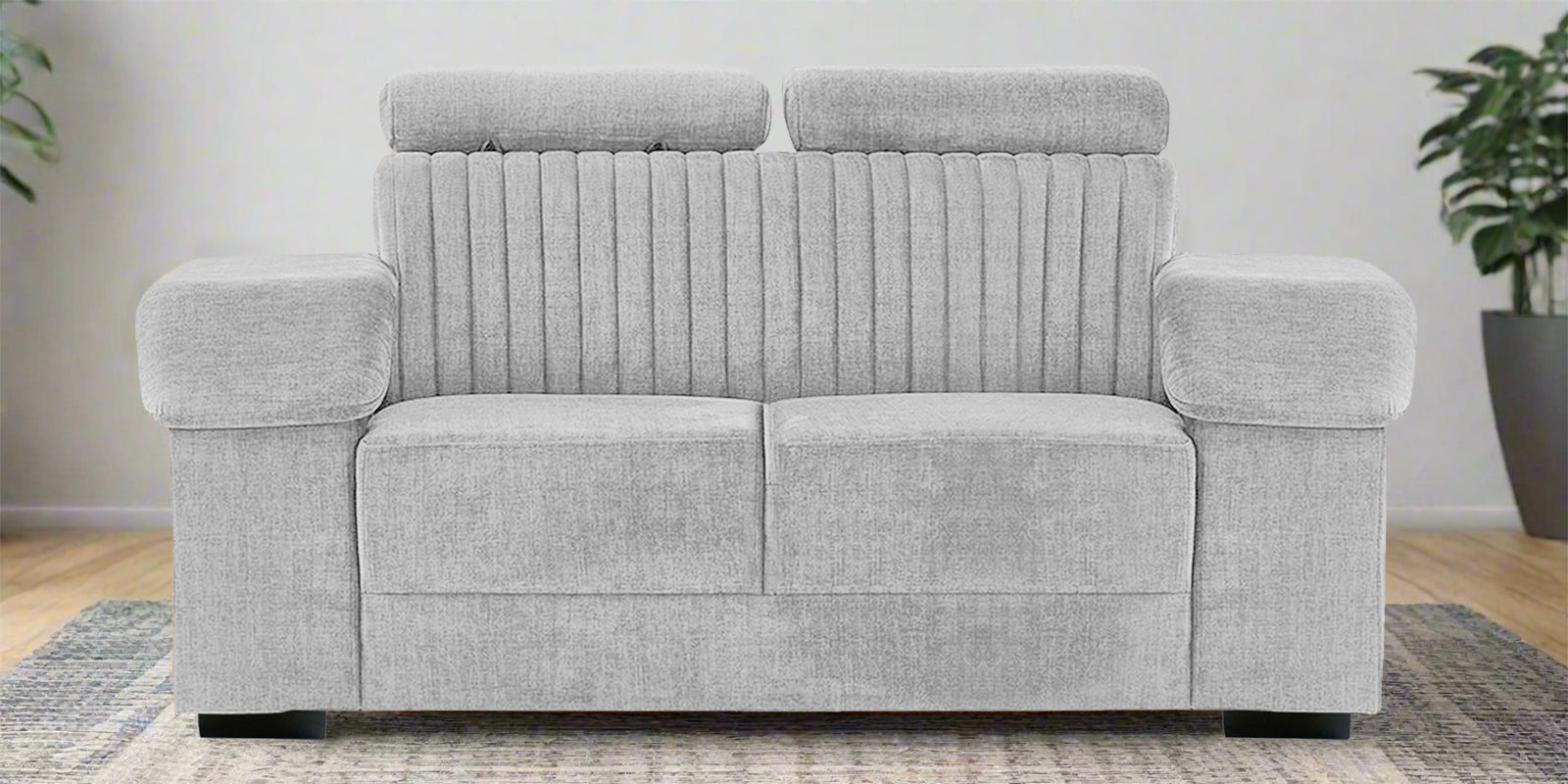 Draco Fabric 2 Seater Sofa In Lit Grey Colour