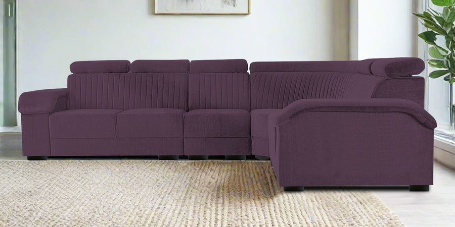 Draco Fabric 6 Seater Corner Sofa In Greek Purple Colour - Febonic Living