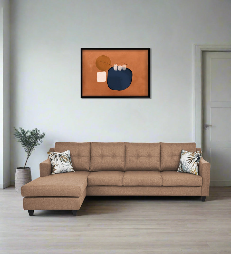Welly  RHS  (3+Lounger) Fabric Sectional Sofa - Cosmic Beige by Febonic Living