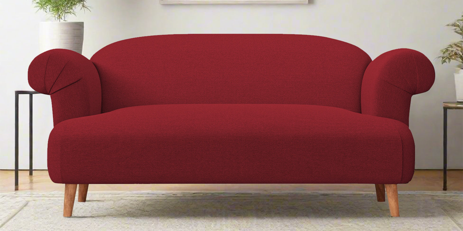 Barber Fabric 2 Seater Sofa In Chilli Red Colour - Febonic Living