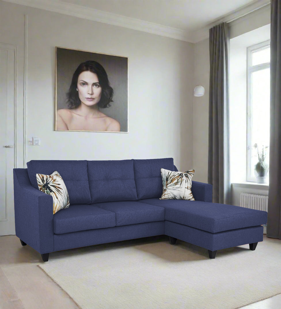 Welly  LHS  (2+Lounger) Fabric Sectional Sofa - Slate Blue by Febonic Living