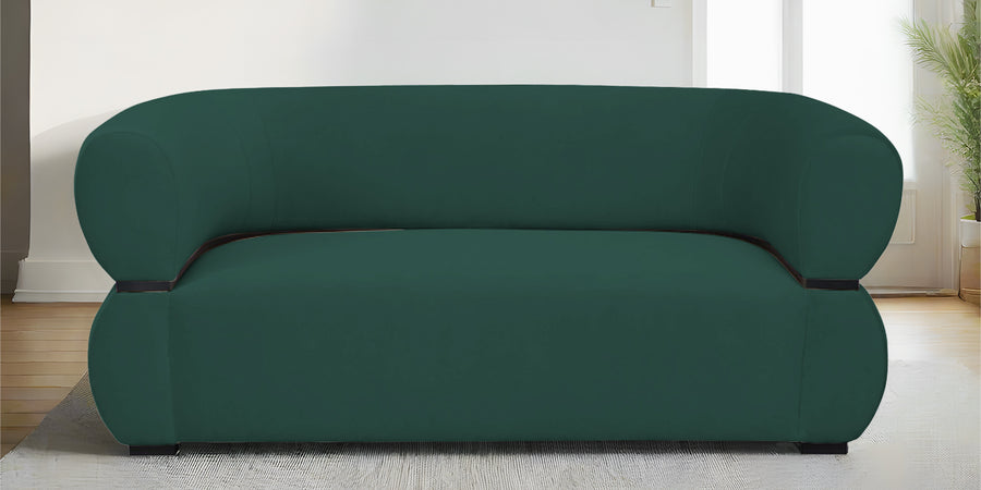 Kula Velvet 2 Seater Sofa In Amazon Green Colour - Febonic Living