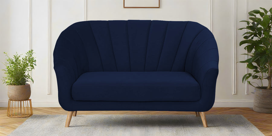 Kaylee Velvet 2 Seater Sofa In Indigo Blue Colour - Febonic Living