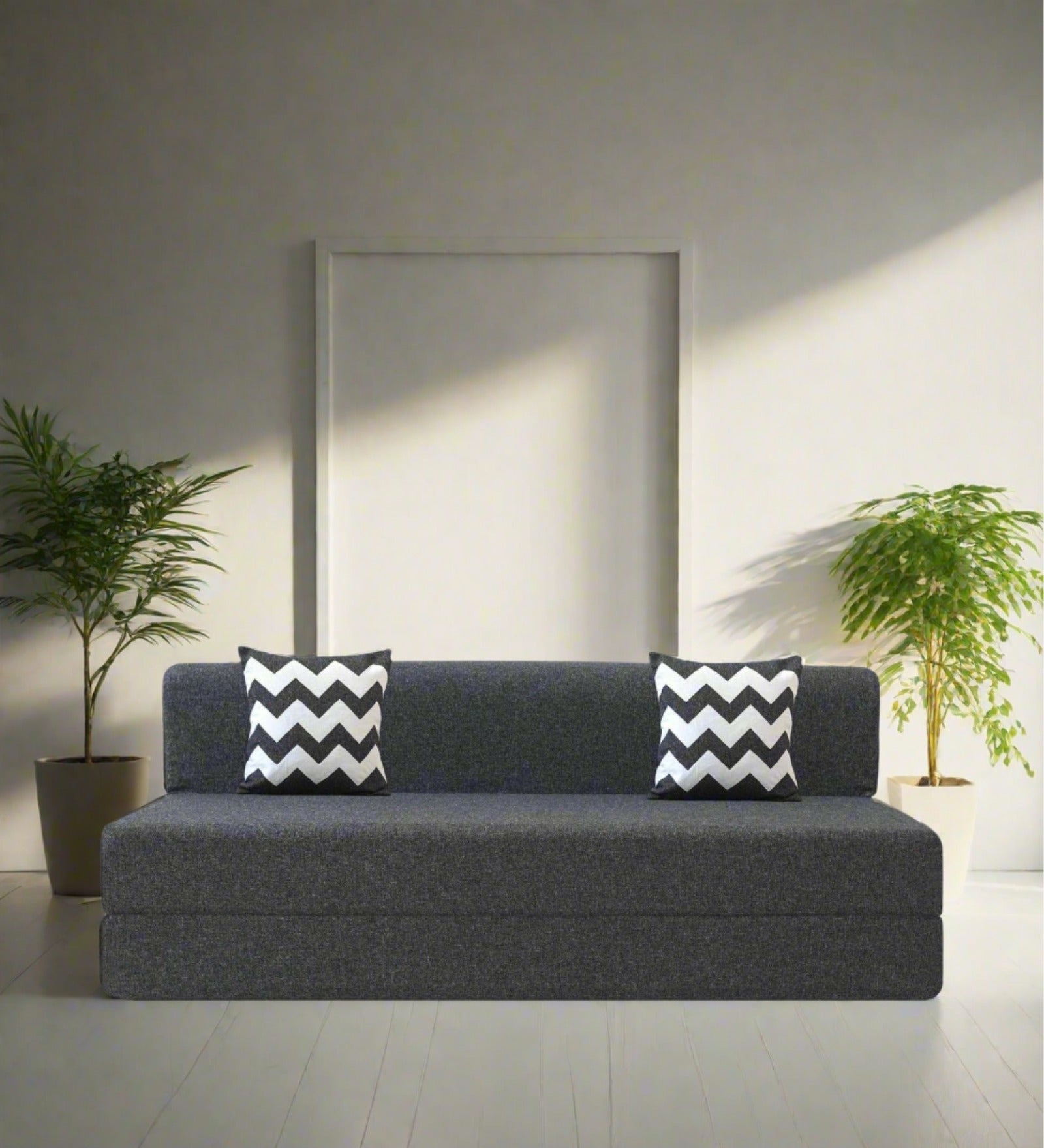 Betty Fabric Folding Sofa Bed In Maba Grey Colour