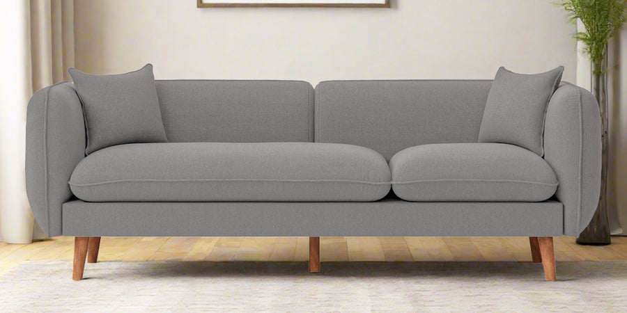 Reva Fabric 3 Seater Sofa In Silver Grey Colour - Febonic Living