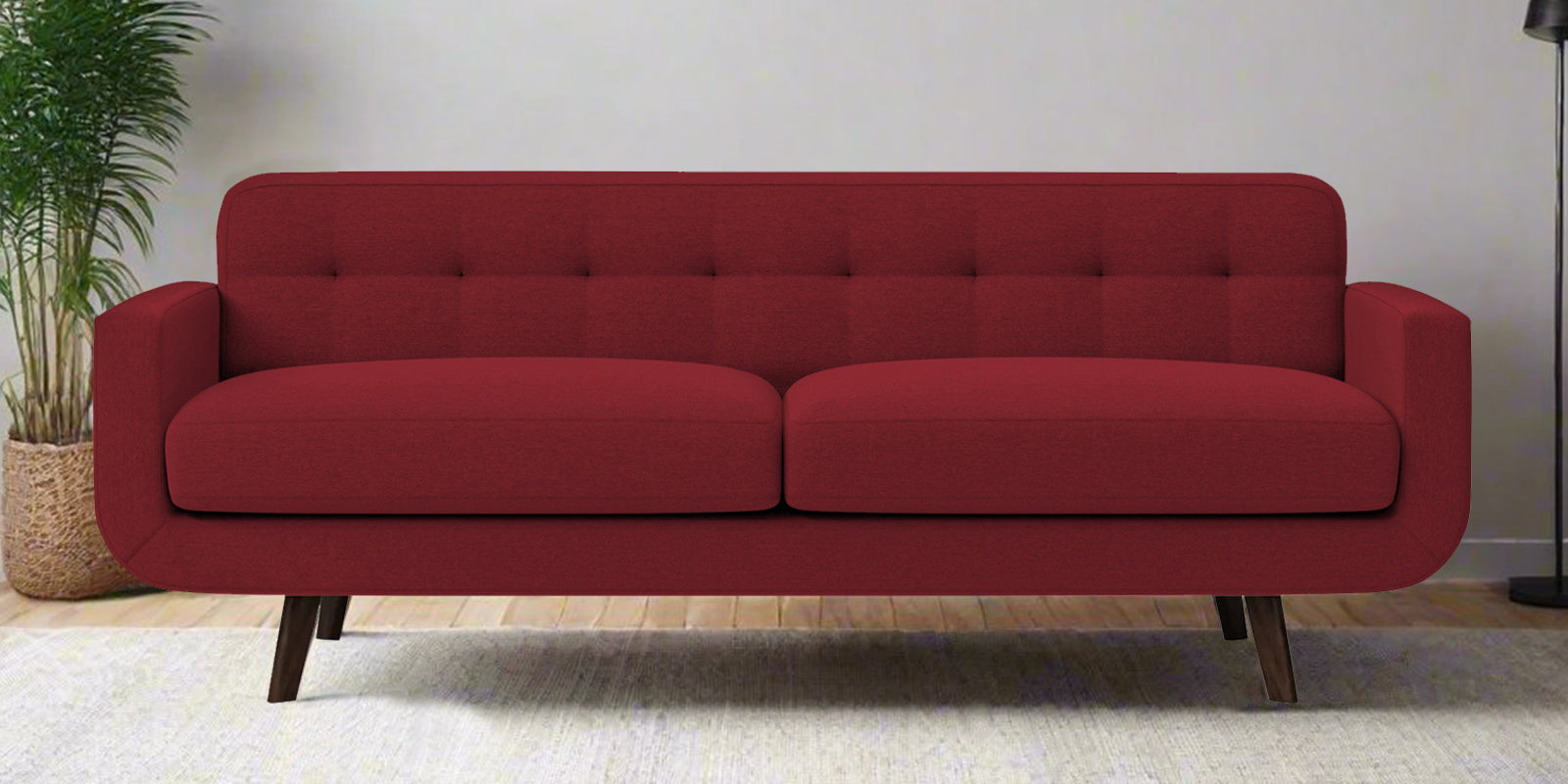 Marsela Fabric 3 Seater Sofa in Chilli Red Colour