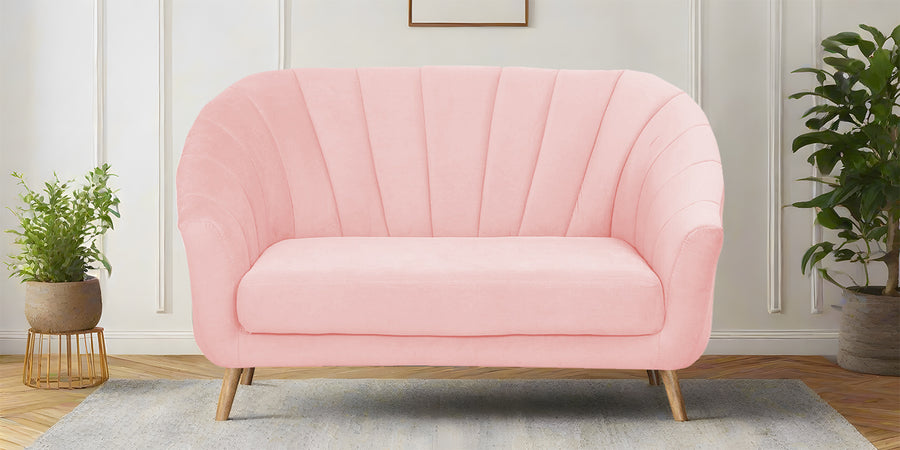 Kaylee Velvet 2 Seater Sofa In Millennial Pink Colour - Febonic Living
