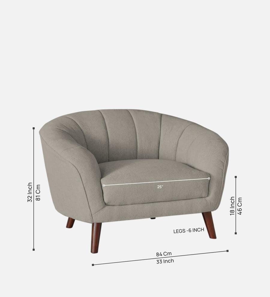 Benjamin Fabric 1 Seater Sofa In Ash Grey Colour - Febonic Living