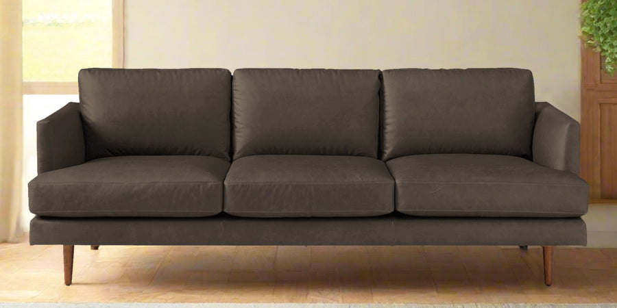 Sterio Leatherette 3 Seater Sofa In Peca Brown Colour - Febonic Living