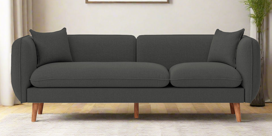 Reva Fabric 3 Seater Sofa In Stone Grey Colour - Febonic Living