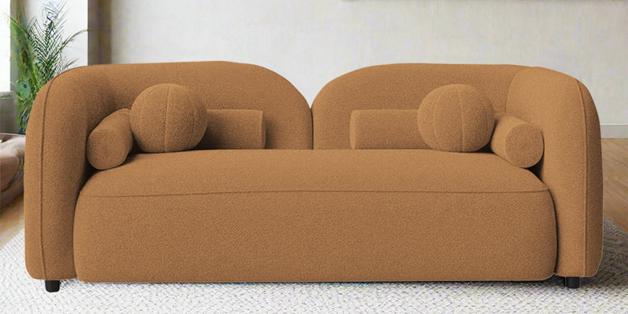 Corny Boucle Fabric 2 Seater Sofa In Daisy Yellow Colour - Febonic Living