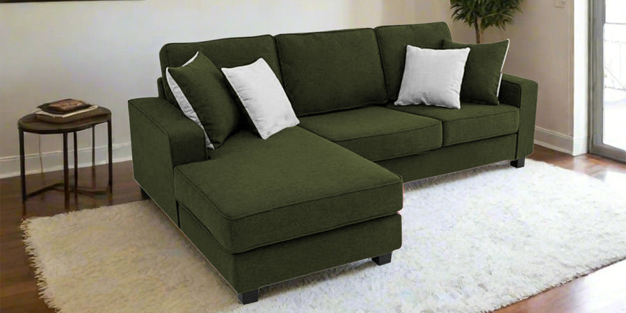 Ladybug Fabric Rhs Sectional Sofa 2 Lounger In Olive Green Colour - Febonic Living