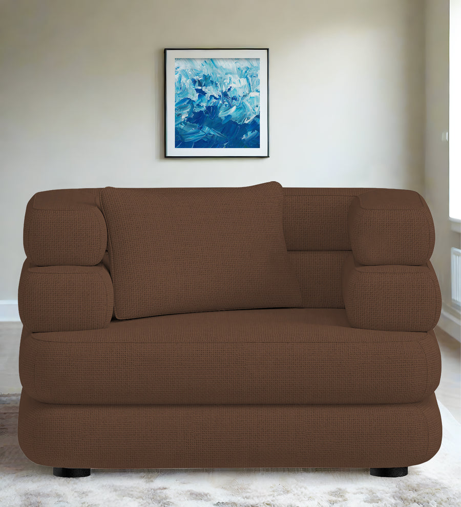 Wener  1 Seater Fabric Sofa - Ash Brown by Febonic Living