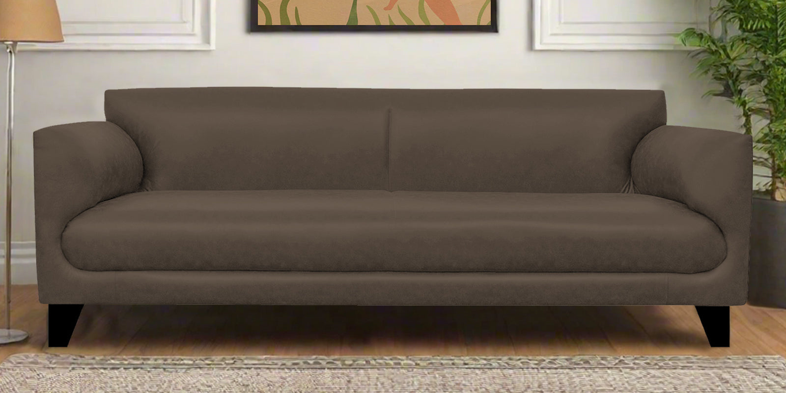 Convi Leatherette 3 Seater Sofa In Peca Brown Colour - Febonic Living