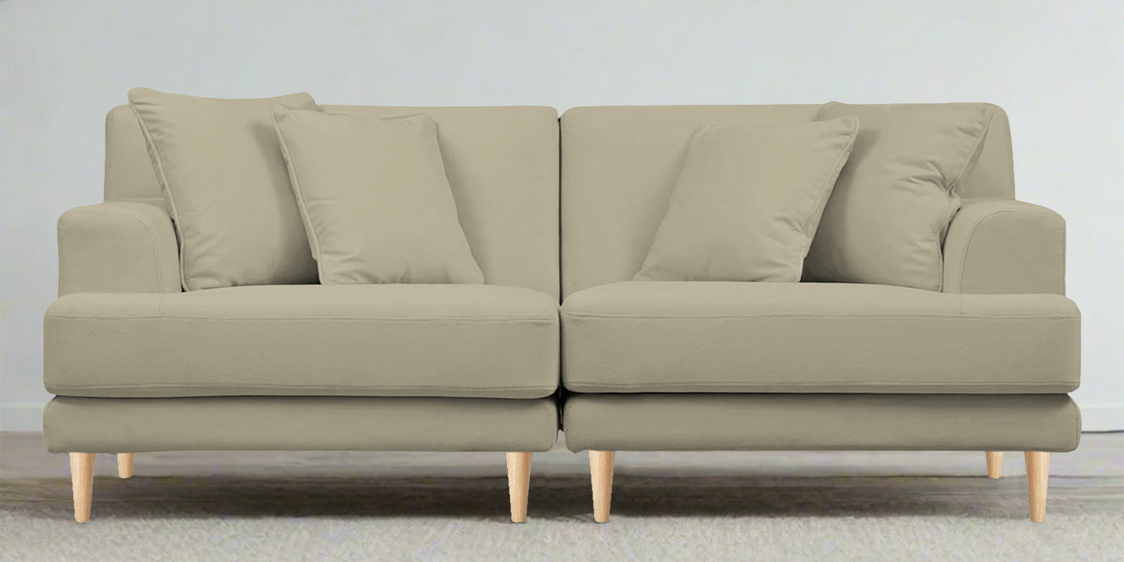 Woody Fabric 3 Seater Sofa in Carnival Beige Colour