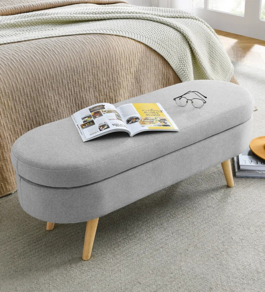 Azzay  Bench Velvet - Grey by Febonic Living