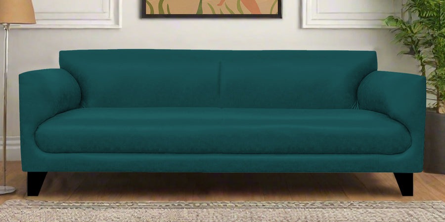 Convi Leatherette 3 Seater Sofa In Peakcock Blue Colour - Febonic Living