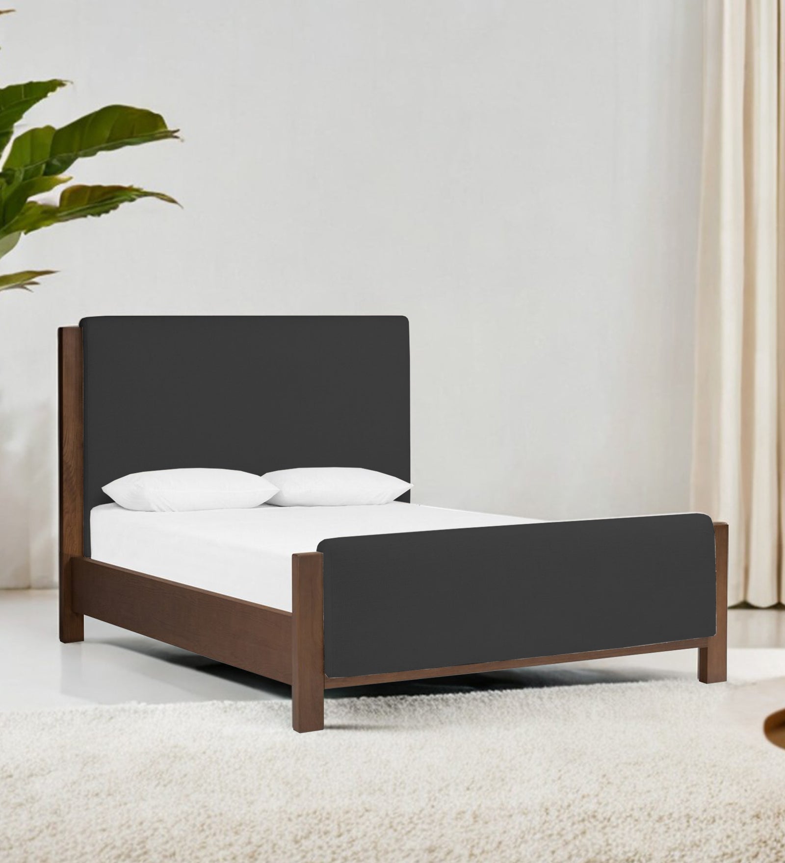 Zoro Boucle Fabric King Size Bed in Shadow Grey Colour - Febonic Living