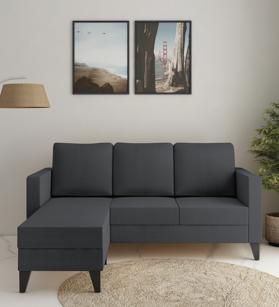 Nori  RHS  (2+Lounger) Fabric Sectional Sofa - Maba Grey by Febonic Living