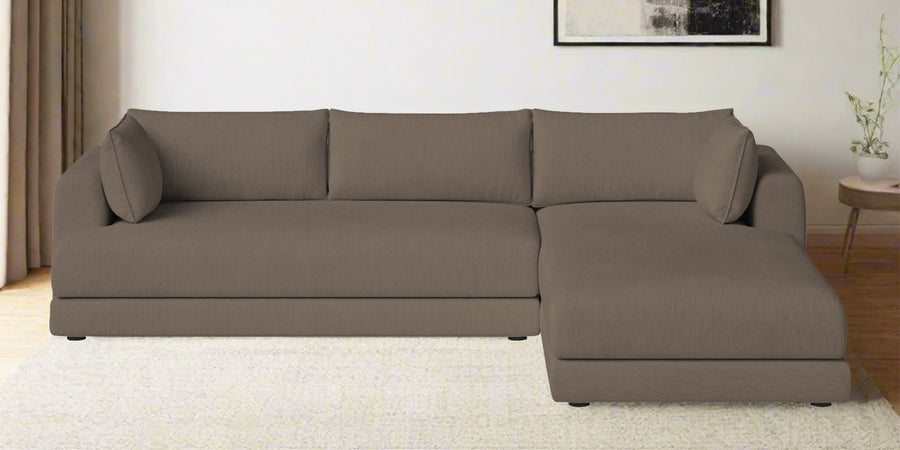 Ziggy Fabric Lhs Sectional Sofa 3 Lounger In Hazel Beige Colour - Febonic Living