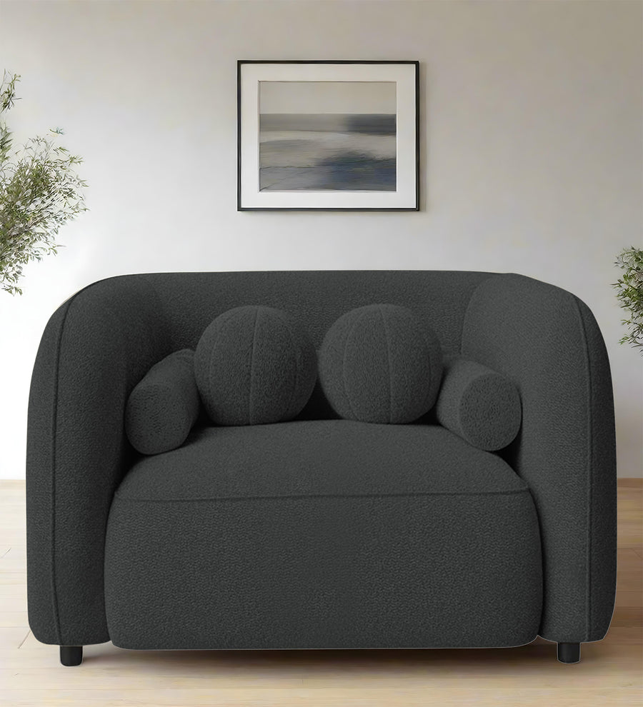Corny  1 Seater Boucle Fabric Sofa - Shadow Grey by Febonic Living