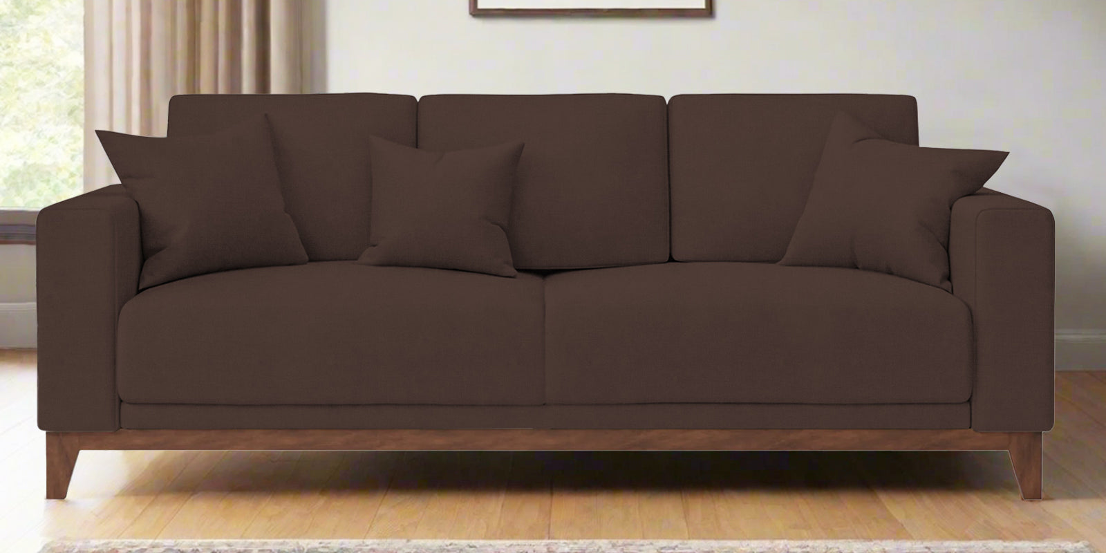 Luca Fabric 3 Seater Sofa In Caramel Brown Colour - Febonic Living