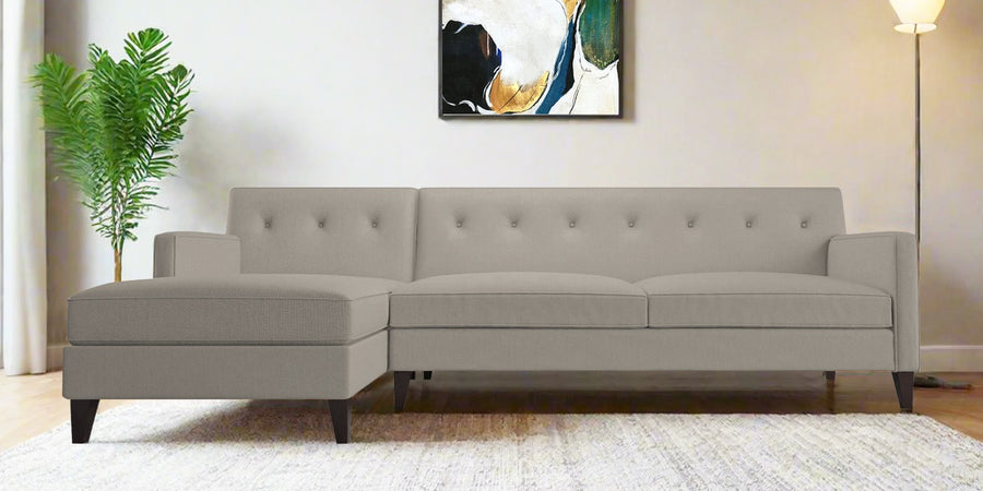 Miller Fabric Rhs Sectional Sofa 3 Lounger In Ash Grey Colour - Febonic Living