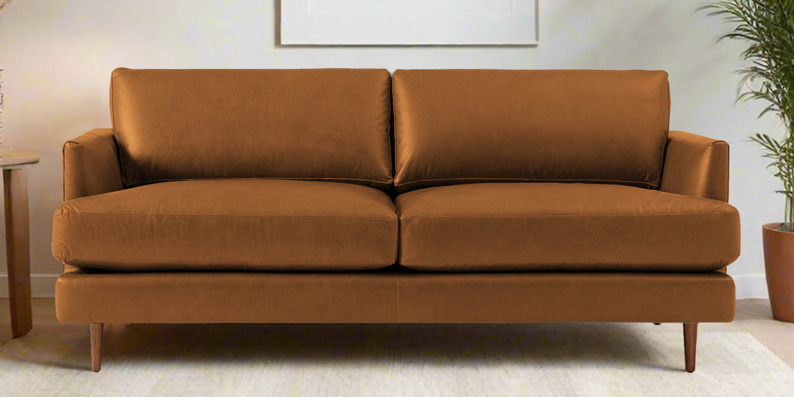 Sterio Leatherette 2 Seater Sofa In Cinnamon Brown Colour - Febonic Living
