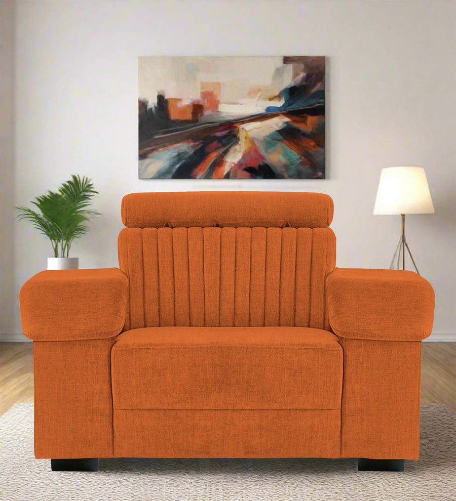 Draco  1 Seater Fabric Sofa - Vivid Orange by Febonic Living