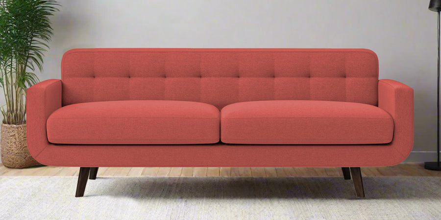 Marsela Fabric 3 Seater Sofa In Salmon Pink Colour - Febonic Living