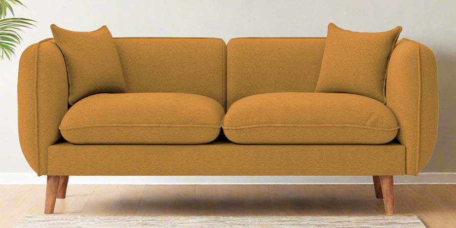 Reva Fabric 2 Seater Sofa In Corn Yellow Colour - Febonic Living