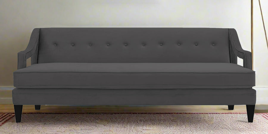 Daffy Velvet 3 Seater Sofa In Davy Grey Colour - Febonic Living