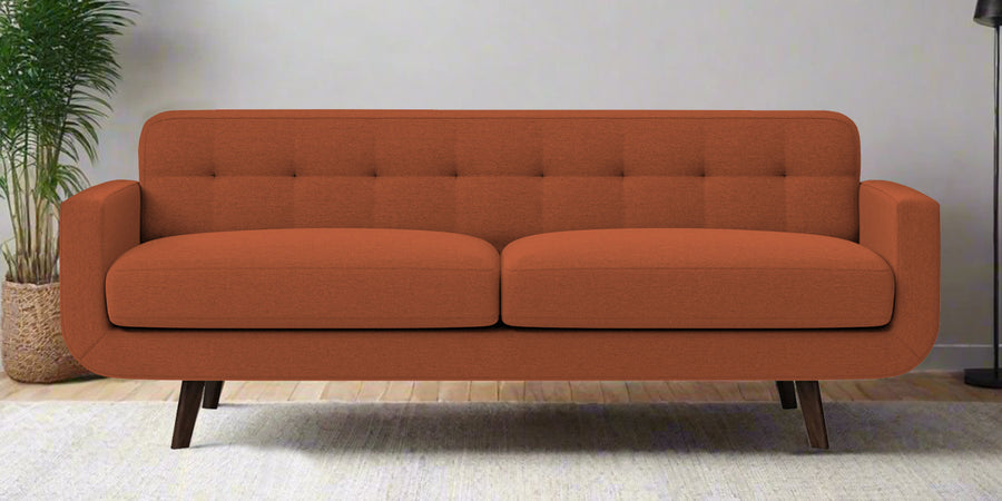 Marsela Fabric 3 Seater Sofa In Royal Orange Colour - Febonic Living