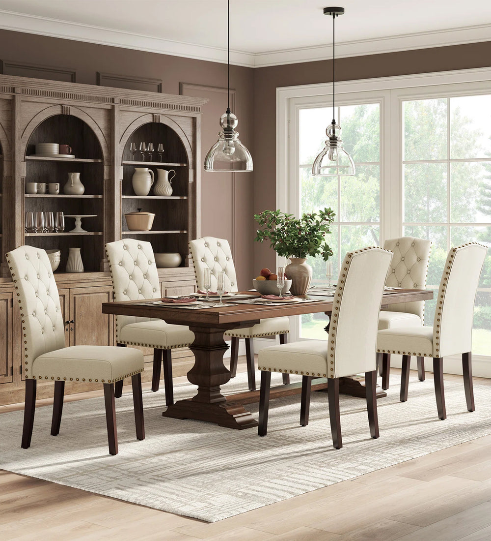 Maddy  Dining Fabric Chair - Woom Beige (set of 2) by Febonic Living