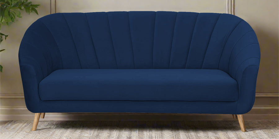 Kaylee Velvet 3 Seater Sofa In Imperial Blue Colour - Febonic Living
