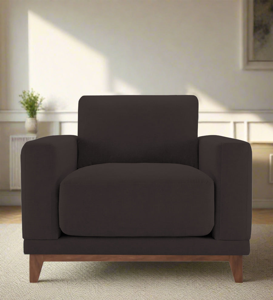 Esha  1 Seater Fabric Sofa - Pebble Brown by Febonic Living