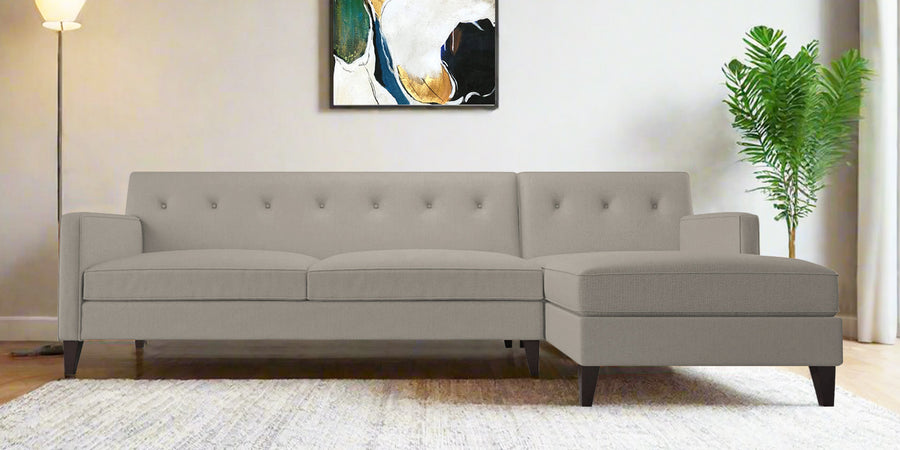 Miller Fabric Lhs Sectional Sofa 3 Lounger In Ash Grey Colour - Febonic Living