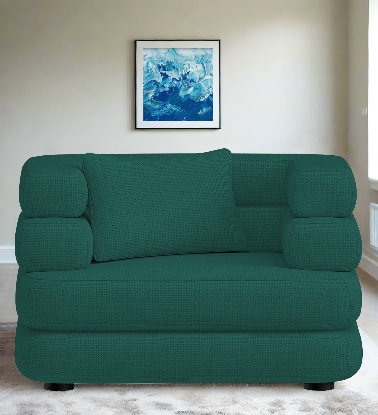 Wener Fabric 1 Seater Sofa in Sage Green Colour