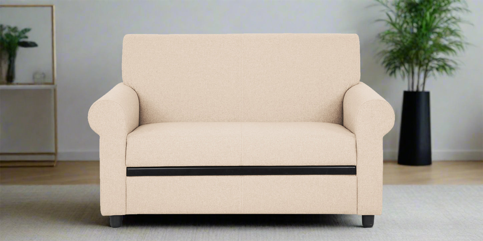 Ribby Fabric 2 Seater Sofa in Woom Beige Colour