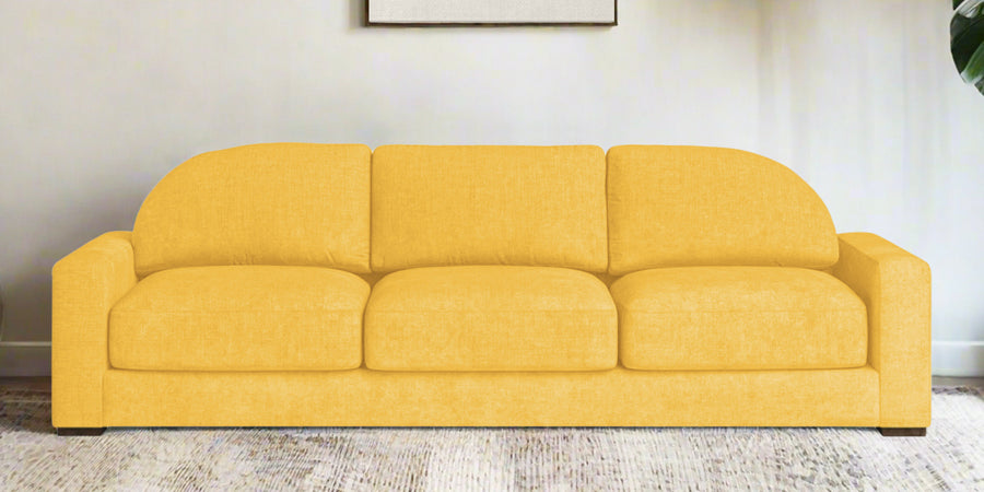 Dara Fabric 3 Seater Sofa In Bold Yellow Colour - Febonic Living