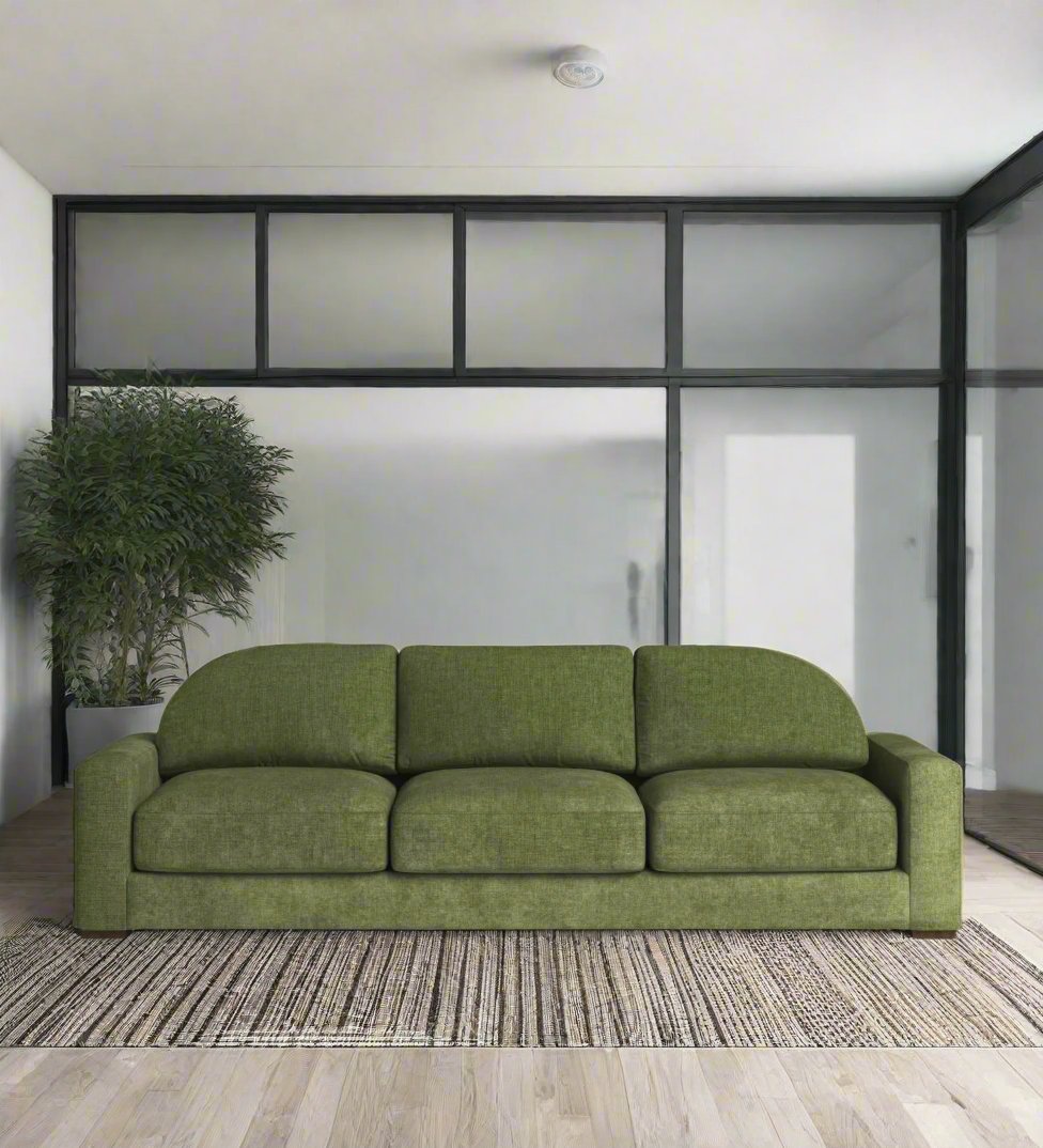 Adara Fabric 3 Seater Sofa In Olive Green Colour