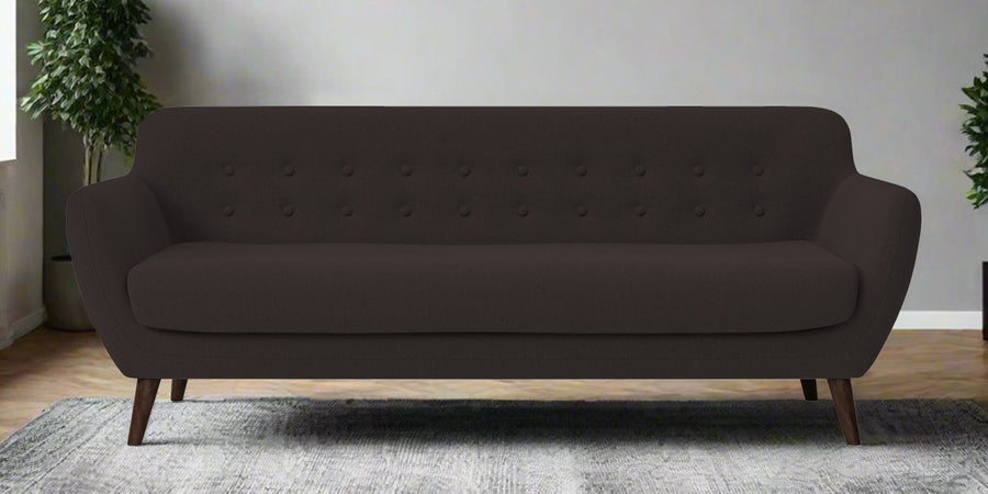 Goofy Fabric 3 Seater Sofa In Pebble Brown Colour - Febonic Living