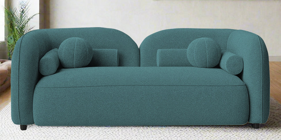 Corny Boucle Fabric 2 Seater Sofa In Ocean Blue Colour - Febonic Living