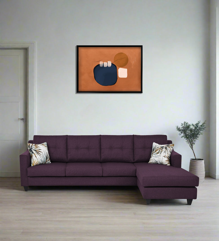 Welly  LHS  (3+Lounger) Fabric Sectional Sofa - Greek Purple by Febonic Living